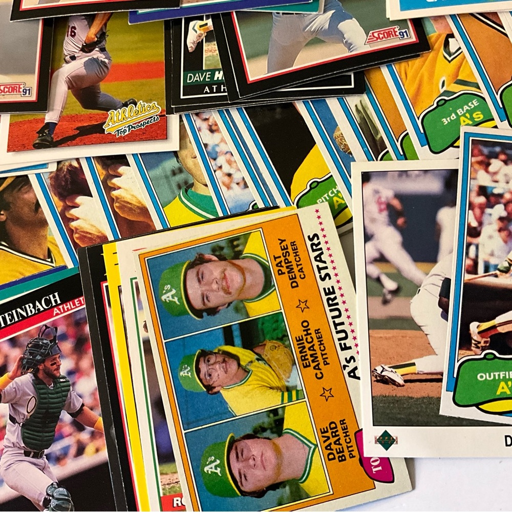 Oakland Athletics, A’s Baseball Cards 1981-1993 Topps, Score,Donruss, Lot ~125